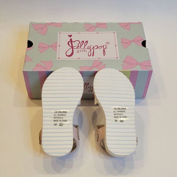 Jellypop Toddler Girls Lil Valonia Sandal Size 5M White/Pink - Picture 5 of 9